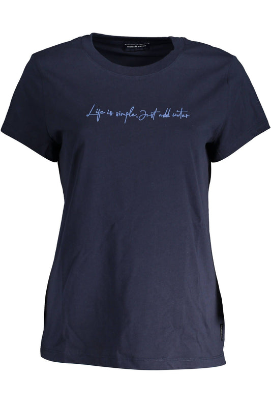 Chic Blue Organic Cotton Tee with Signature Embroidery