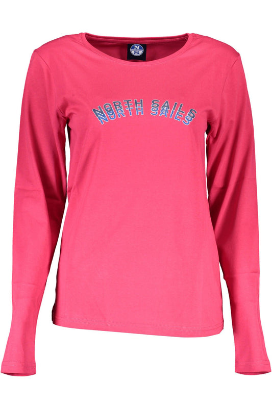 Chic Pink Round Neck Long Sleeve Tee