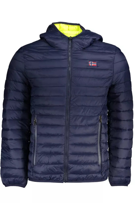 Stylish Blue Hooded Jacket for the Modern Man