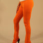 Chic Orange Elastic Waist Leggings