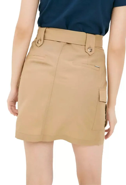 Chic Linen-Blend Skirt with Stylish Pockets