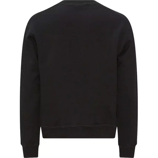 Chic Black Cotton Logo Sweatshirt