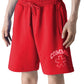 Chic Red Cotton Bermuda Shorts with Logo Print