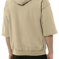 Beige Hooded Cotton Sweatshirt with Logo Print
