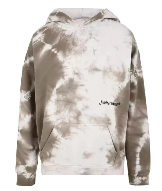 Chic Tie-Dye Cotton Hoodie with Logo Detail