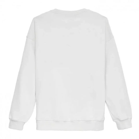 Chic Long Sleeve Cotton Sweatshirt in White