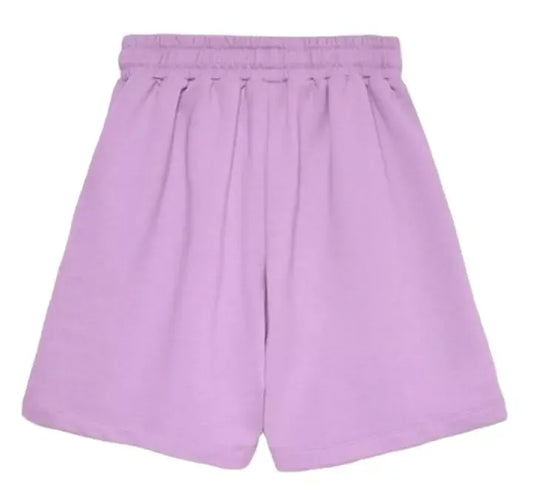 Elegant Purple Bermuda Shorts with Logo Print
