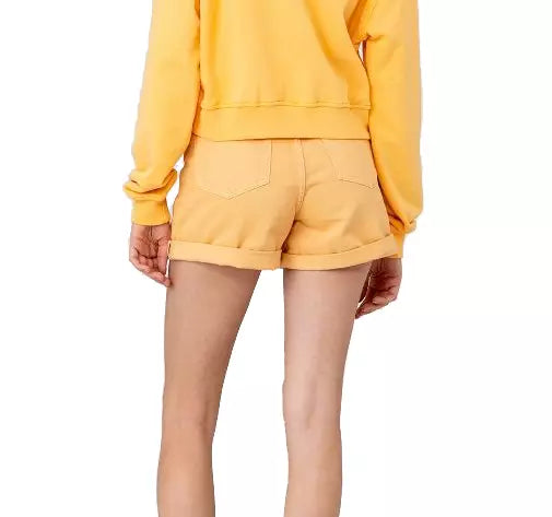 Summery Chic Orange Cotton Shorts