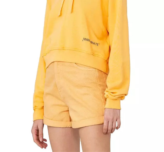 Summery Chic Orange Cotton Shorts