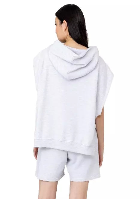 Chic Sleeveless Cotton Hooded Sweatshirt