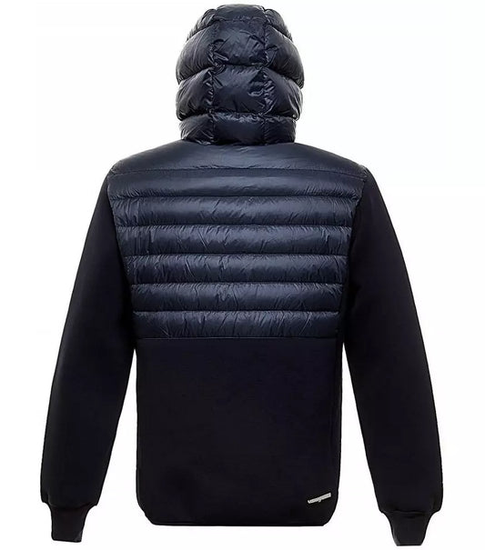 Chic Blue Hooded Down Jacket