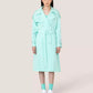 Elegant Light Blue Double-Breasted Trench Coat