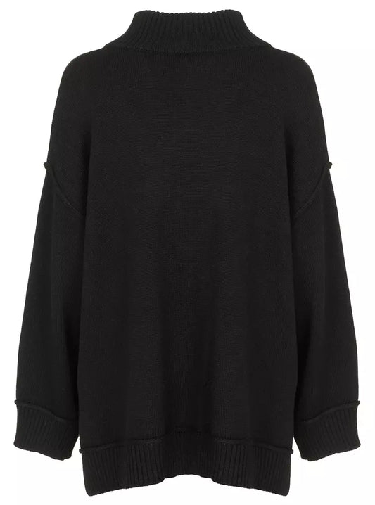 Black Polyester Sweater