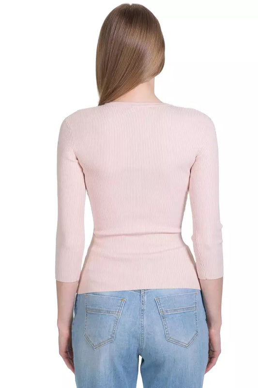 Chic Pink Lyocell Sweater for Elegant Evenings