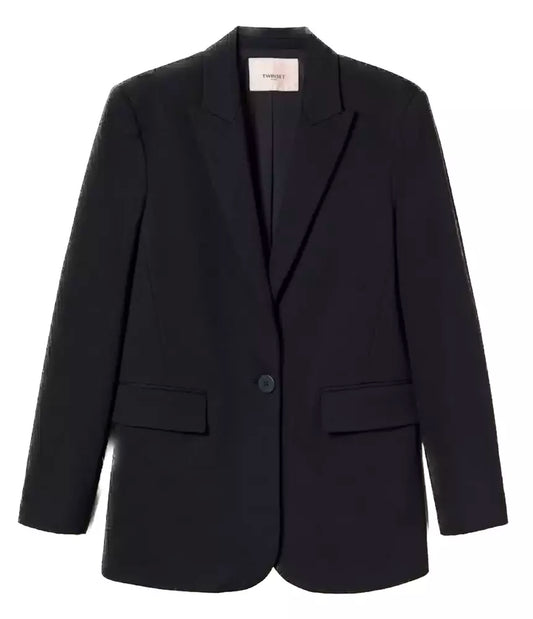 Elegant Blazer Jacket with Front Button Closure