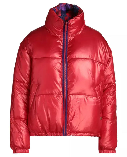Reversible Floral Red Down Jacket