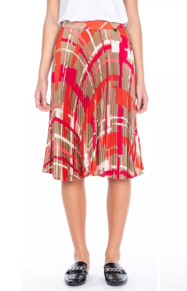 Abstract Elegance Pleated Maxi Skirt