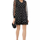 Polka Dot Tulle Midi Dress with Lace Details
