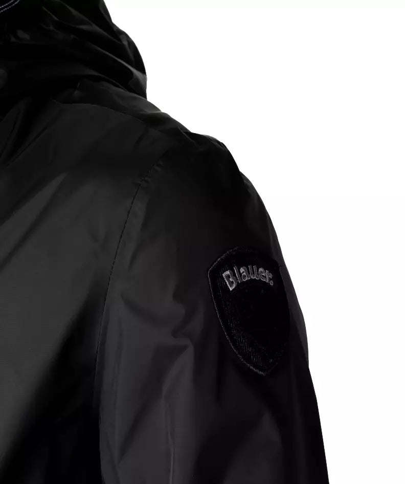 Sleek Nylon Jacket with Eco-Fur Lining