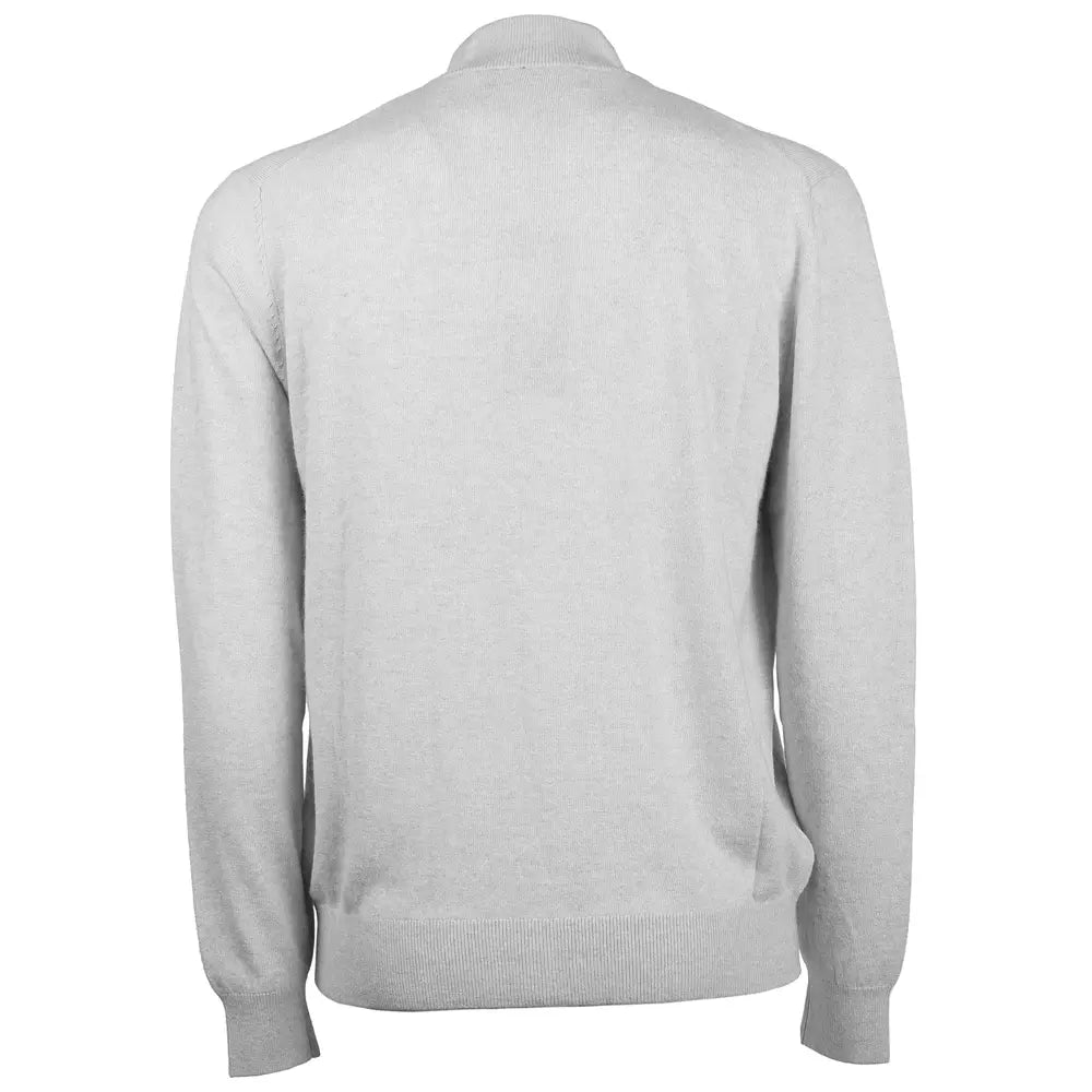 Dapper All-Zip Wool Blend High Collar Sweater