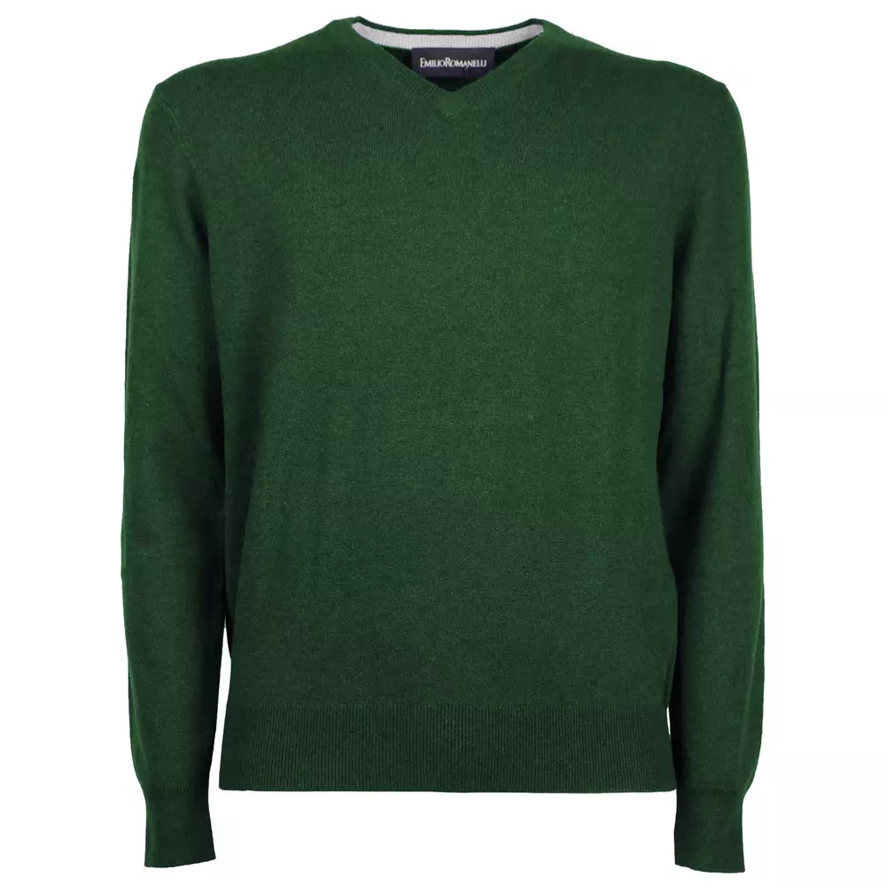 Elegant V-Neck Wool-Cashmere Men's Sweater
