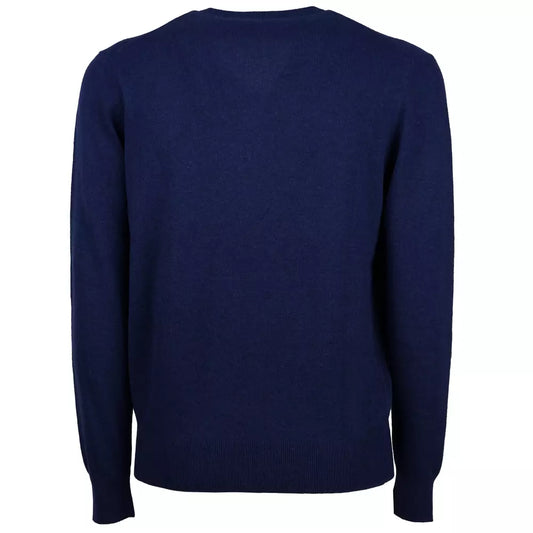 Elegant V-Neck Wool-Cashmere Men's Sweater