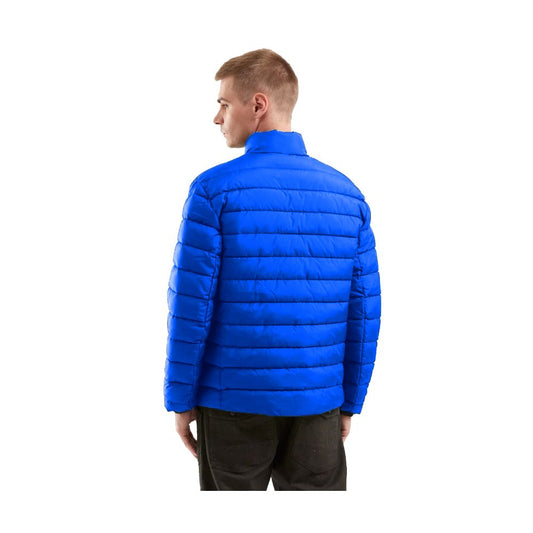 Men's Padded Nylon Winter Jacket - Light Blue