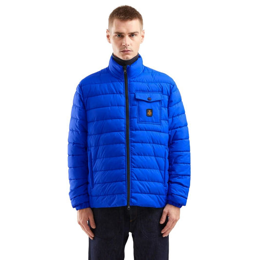 Men's Padded Nylon Winter Jacket - Light Blue