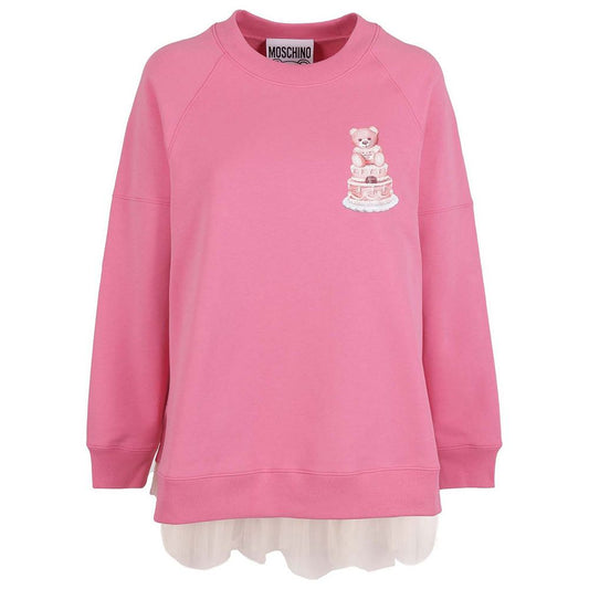 Chic Cotton Crewneck with Tulle Detail
