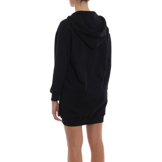 Elegant Hooded Sweatshirt Dress with Chic Print