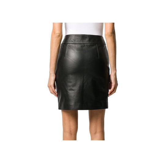 Chic Sheepskin Mini Skirt with Maxi Zip Detail