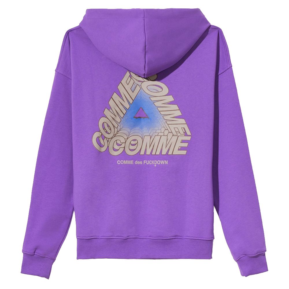 Purple Cotton Hooded Sweatshirt with Bold Print