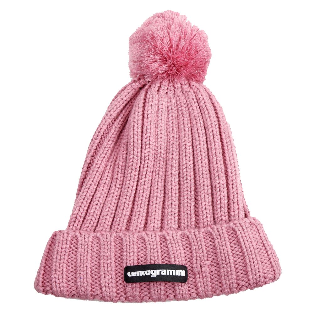 Pink Wool Blend Unisex Cap with Logo