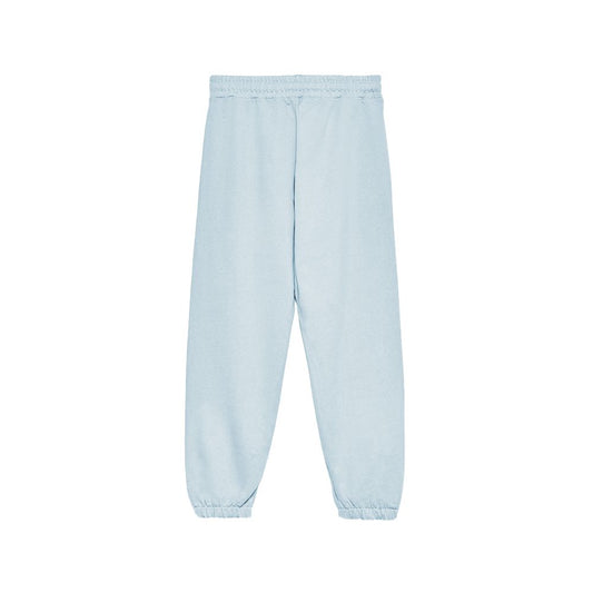 Elegant Gray Cotton Sweatpants With Logo Print