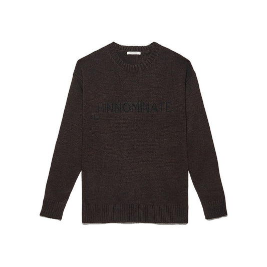 Elegant Crew-Neck Sweater in Brown Blend