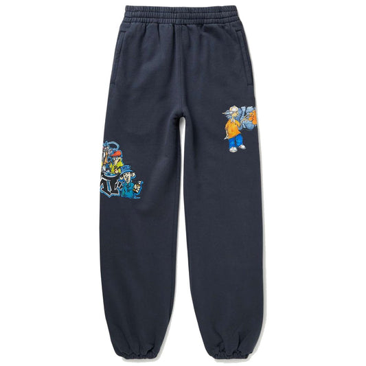 Graffiti Embroidered Cotton Tracksuit Trousers