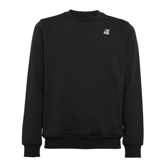 Sleek Unisex Black Cotton Crewneck Sweatshirt