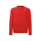 Elegant Unisex Red Cotton Crewneck Sweatshirt