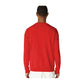 Elegant Unisex Red Cotton Crewneck Sweatshirt