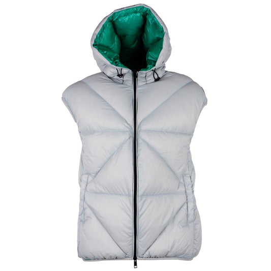 Centogrammi Chic Grey Puffer Vest with Green Lining
