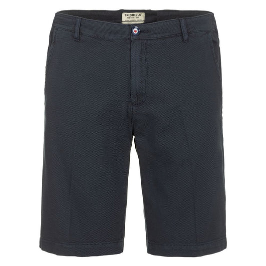 Chic Blue Cotton Bermuda Shorts