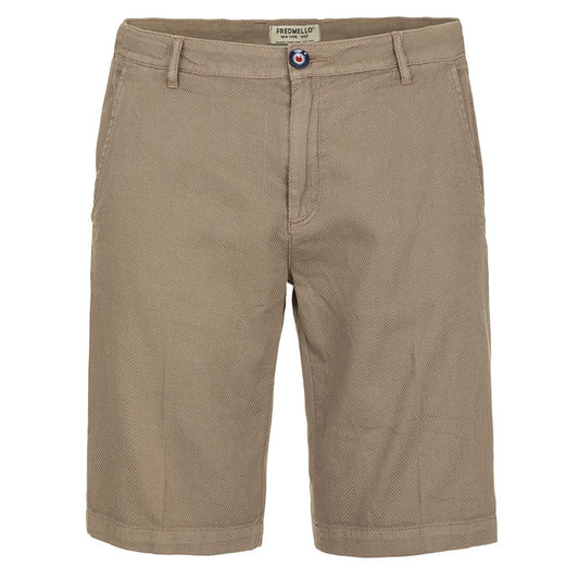 Summertime Sophistication Beige Cotton Shorts