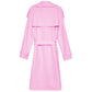 Chic Double-Breasted Pink Trench Coat