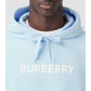 Elevated Light Blue Cotton Hoodie with Sleek Finish