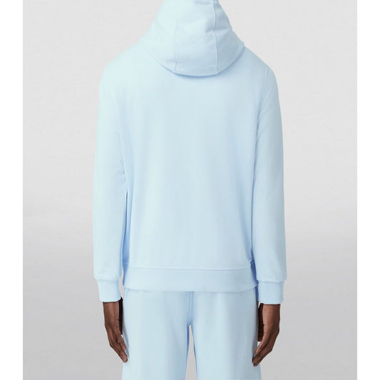 Elevated Light Blue Cotton Hoodie with Sleek Finish
