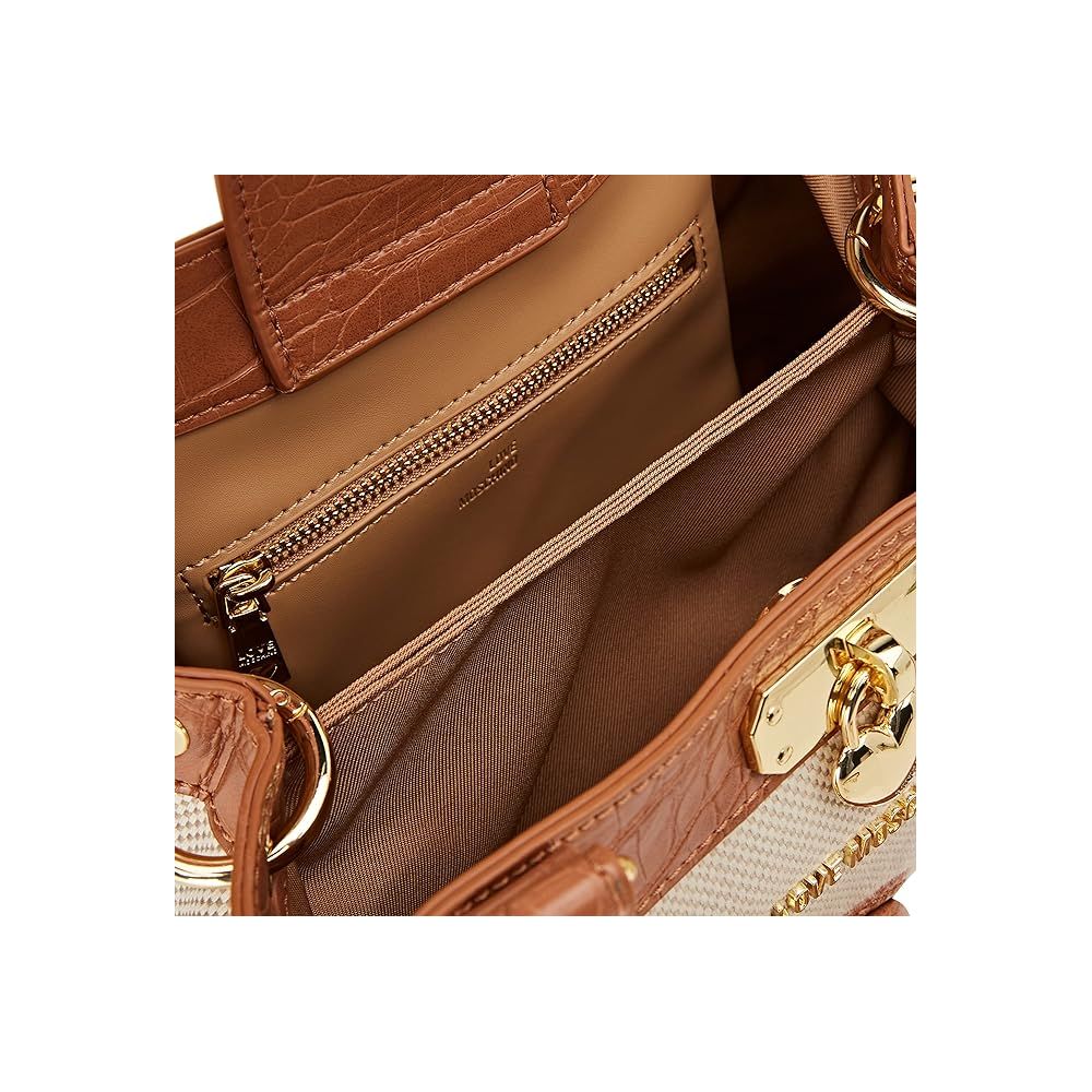 Elegant Brown Shoulder Bag with Gold Hardware