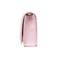 Chic Pink Faux Leather Crossbody Bag with Gold Accents