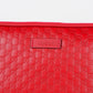 Elegant Microguccissima Leather Clutch in Red