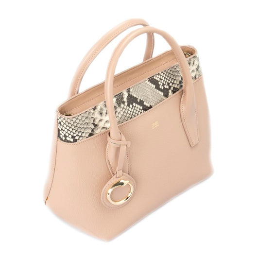 Elegant Leather Handbag with Exotic Python Print