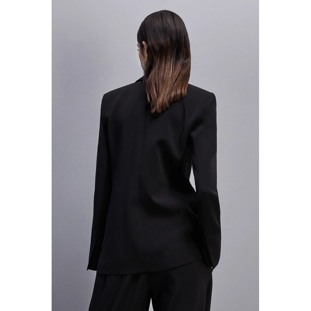 Elegant Double-Breasted Black Jacket